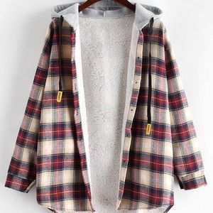 Flannel plaid hoodie